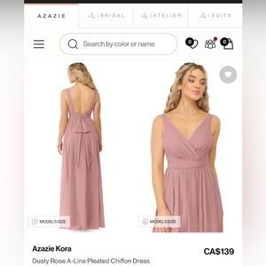 Azazie Dusty Rose Backless Chiffon Dress